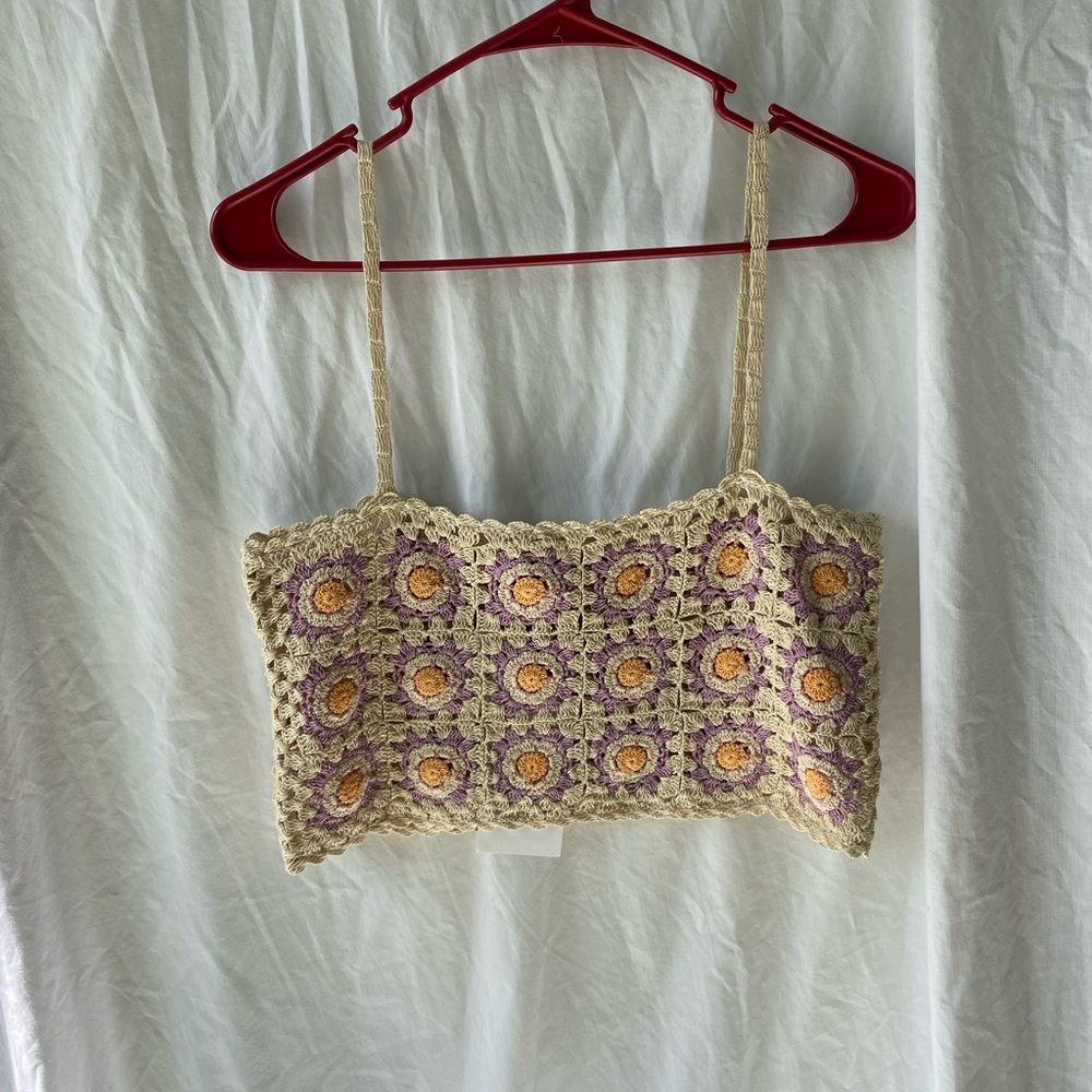 Crochet flower crop top from Zara, never worn